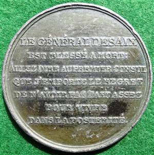 France, Battle of Marengo and the Death of General Desaix 1800, lead medal by Brenet & Auguste