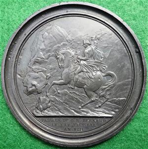 France, Napoleon Bonaparte, Passage of St Bernard 1800, a pair of uniface lead-filled clichés for obverse and reverse of the medal