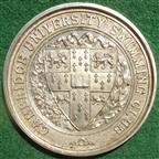 Cambridge University, Swimming Club, silver prize medal circa 1900, awarded to W S Masterman, Christs College