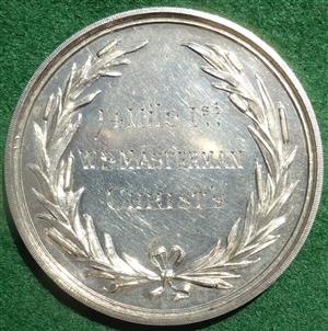 Cambridge University, Swimming Club, silver prize medal circa 1900, awarded to W S Masterman, Christ’s College