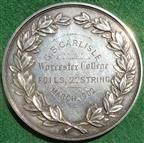 Oxford & Cambridge University, Boxing & Fencing Competition, silver prize medal by Pinches, awarded 1902 to G B Carlisle (Worcester College, Oxford)