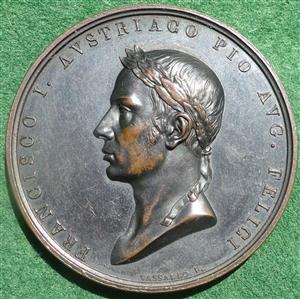 Austria / Italy, Francis I, Visit to Milan 1815, bronze medal by L Manfredini