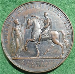 Austria / Italy, Francis I, Visit to Milan 1815, bronze medal by L Manfredini