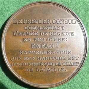 France, Napoleon Bonaparte, Battle of Marengo 1800, bronze medal by Brenet and Auguste