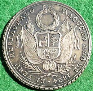 Peru, Victory of Ayacucho 1824, silver medal (1825) by A Davalos