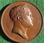 France  / Russia, visit of Tsar Alexander I to Paris 1814, bronze medal by Andrieu