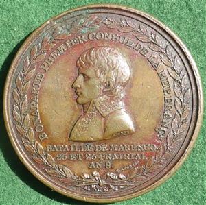 France, Napoleon Bonaparte, Battle of Marengo 1800, bronze medal by Brenet and Auguste