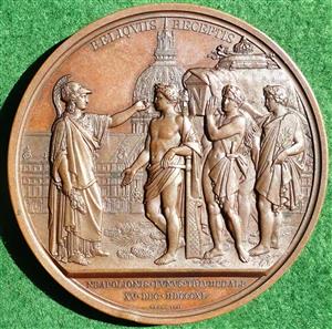 France, Louis Philippe I, Return of Napoleon’s ashes to France 1840, large bronze medal (1846) by A Barre