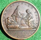 France, Louis XV, Birth of the Duke of Burgundy 1751, bronze medal by J Duvivier & F Marteau, 42mm, possibly an early 19th century restrike