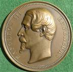 France, Napoleon III, Accession to the Empire and Paris Proclamation 1852, large bronze medal by Oudin