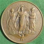 France, Napoleon III, Accession to the Empire and Paris Proclamation 1852, large bronze medal by Oudin