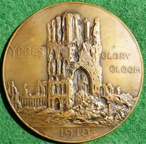 Belgium, Great War, Ypres, A Lament Medal 1918, bronze, by Alphonse Mauquoy