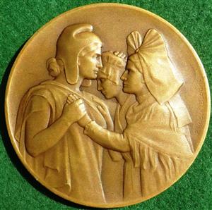 France, Return of Alsace and Lorraine to France 1918, bronze medal , by P Roger Bloche