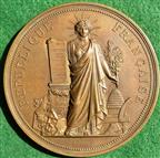 France, Jules Grvy elected President 1879, large bronze medal by E A Oudin