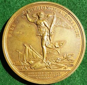 United States of America, General Nathanael Greene, Victory at Eutaw 1781, bronze medal by Augustin Dupré for the Comitia Americana series, late 19th century or later restrike