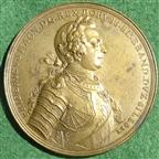 Germany, Prussia, Frederick the Great, the battle of Prague 1757, brass medal by Johann Georg Holtzey