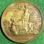 Germany, Prussia, Frederick the Great, the battle of Prague 1757, brass medal by Johann Georg Holtzey