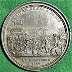 France, French Revolution, Arrival of the King in Paris, 6th October 1789, large uniface lead clich by Andrieu