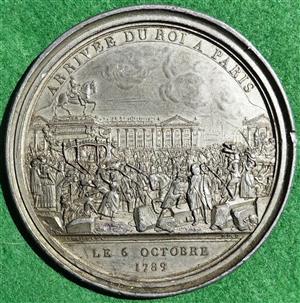 France, French Revolution, Arrival of the King in Paris, 6th October 1789, large uniface lead cliché by Andrieu