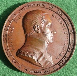 Belgium, Leopold I, Parliamentary Constitutional Reform 1848, bronze medal by Hart