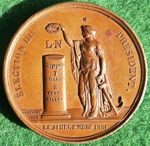 France, Napoleon III Plebiscite 1851, bronze medal by J-P Montagny