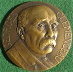 France, George Clemenceau, Armistice Day 1918, bronze medal by J-P Legastellois,