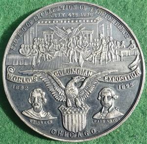 USA, Chicago, Worlds Columbian Exposition 1892-1893, white metal medal by Boldenweck & Co