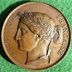 France, The French Republic Reestablished 1848, bronze medal by Emile Rogat