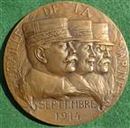 France, Battle of the Marne 1914, bronze medal (1916) by Julien-Prosper Legastellois