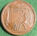 France, Death of Louis XVII 1795, bronze medalet by Loos