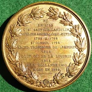 France, Charles-Franois Lebrun, Duc de Plaisance, Death 1824, bronze medal by A Bovy