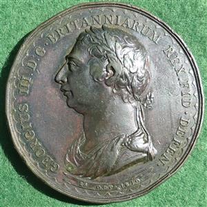 George III, Golden Jubilee in Salisbury 1810, bronze medal by C Kuchler