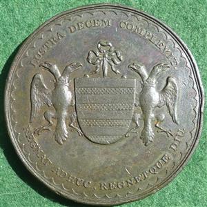 George III, Golden Jubilee in Salisbury 1810, bronze medal by C Kuchler