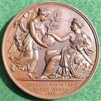 George Prince Regent, England Gives Peace to the World 1814, bronze medal