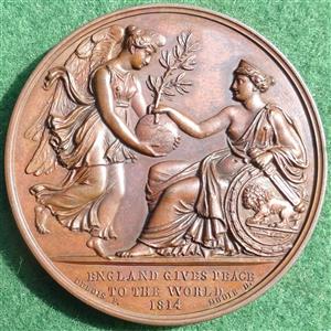 George Prince Regent, England Gives Peace to the World 1814, bronze medal