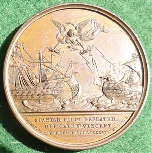 Battle of Cape St Vincent 1797, bronze medal by Mills & Brenet for Mudie’s series