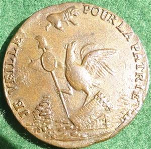 France, Jacobin medal circa 1791, bronze, by Palloy