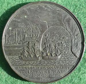 Admiral Sir William Sydney Smith, Siege of Acre 1799, bronze medal by T Wyon