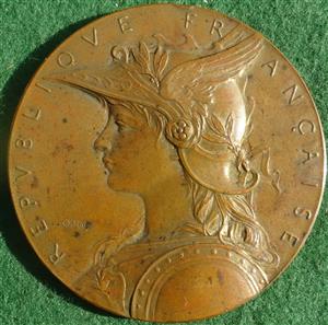 France, France, Military practice (1889), bronze medal by Oscar Roty