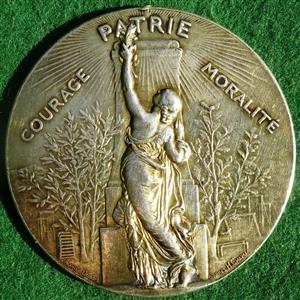 France, silver Gymnastics medal by A Dubois after H Chapu, circa 1880