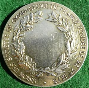 France, silver Gymnastics medal by A Dubois after H Chapu, circa 1880