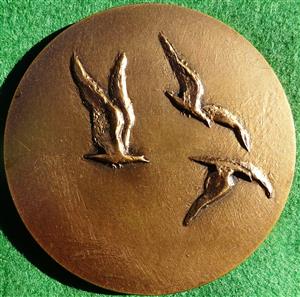 France, La Voile (Sailing), large bronze medal circa 1950 by Hubert Yencesse