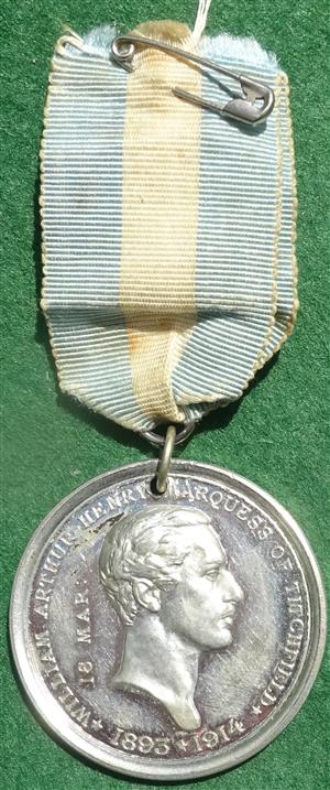 Marquess of Titchfield Majority 1914, white metal medal by F Bowcher for Spink