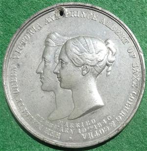 Victoria & Alberts Visit to Scotland 1842, white metal medal