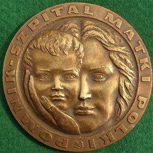 Poland, Maternity Hospital, bronze award medal circa 1950 named to Daniel Petrequin