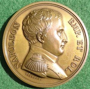 France, Napoleon, Surrender to Captain Maitland of HMS Bellerophon 1815, bronze medal by Brenet