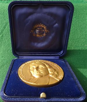 Italy / France, Jean-Baptiste de la Salle, Founder of the Institute of the Christian School in Rome, bronze-gilt medal by S Johnson