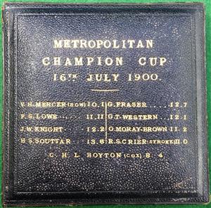 London, Rowing, Metropolitan Amateur Regatta established 1866, Metropolitan Eight Oared Challenge Cup, large silver prize medal by Pinches