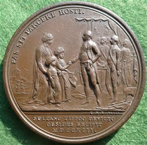 Defeat of Tipu Sultan  1792, bronze medal by C.H. K&uuml;chler