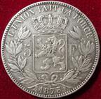 Leopold II, 5-Francs 1875